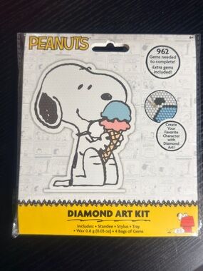 Peanuts Snoopy Diamond Art Kit - White, Black, Blue, Pink, Brown